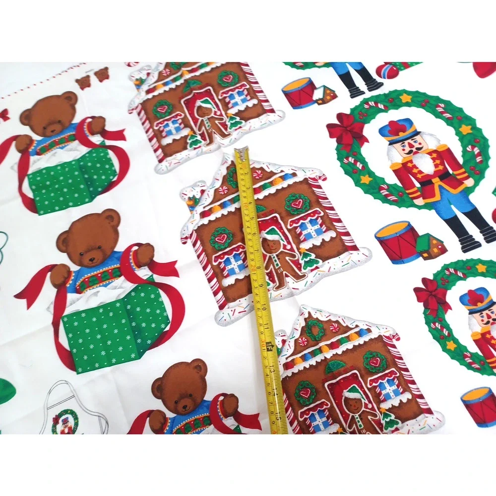 VTG Cranston Christmas Toys Decor Holiday Appliques Panel Cotton Fabric